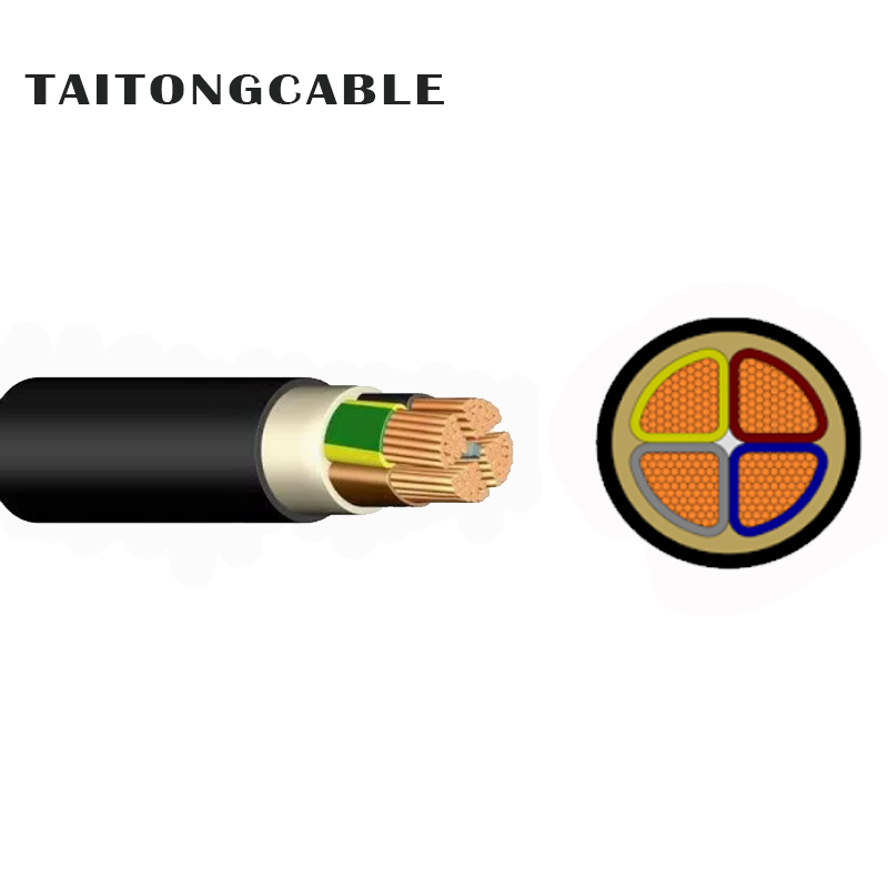 Kabel Kuasa Sarung PE Bertebat PVC Voltan Rendah Tidak Berperisai 2-5 Teras Tembaga PVC